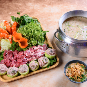 Lẩu gạch tôm sông bầu