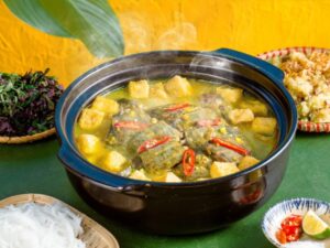 Ba Ba: Rang muối Om chuối đậu,(lẩu rượu vang) 1kg