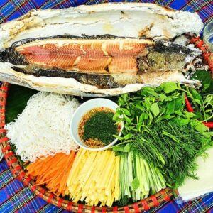Cá quả nướng muối tuyết