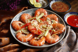 Tôm sú hấp bia